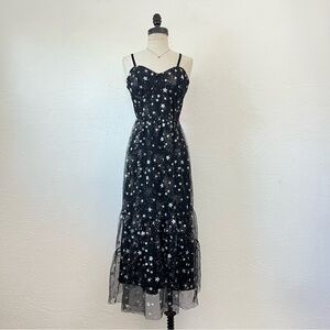 NWT Betsey Johnson black and silver Star busiter cup tulle dress size 12